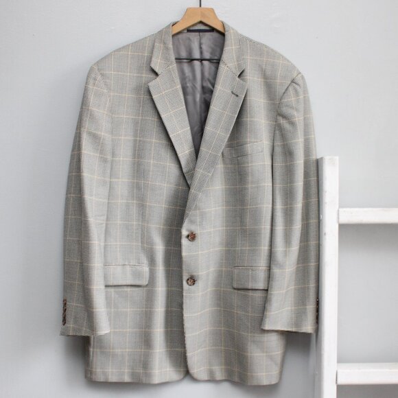 Burberry Other - BURBERRY LONDON Men's Sport Coat Grey Houndstooth Plaid 3-Button Blazer Size 48L